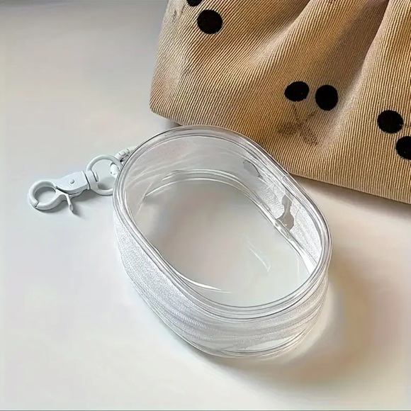 Clear Women's Accessory Pouch, NEW, White & Clear - Picture 1 of 4